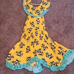Matilda Jane Yellow Floral Dress Womens XS